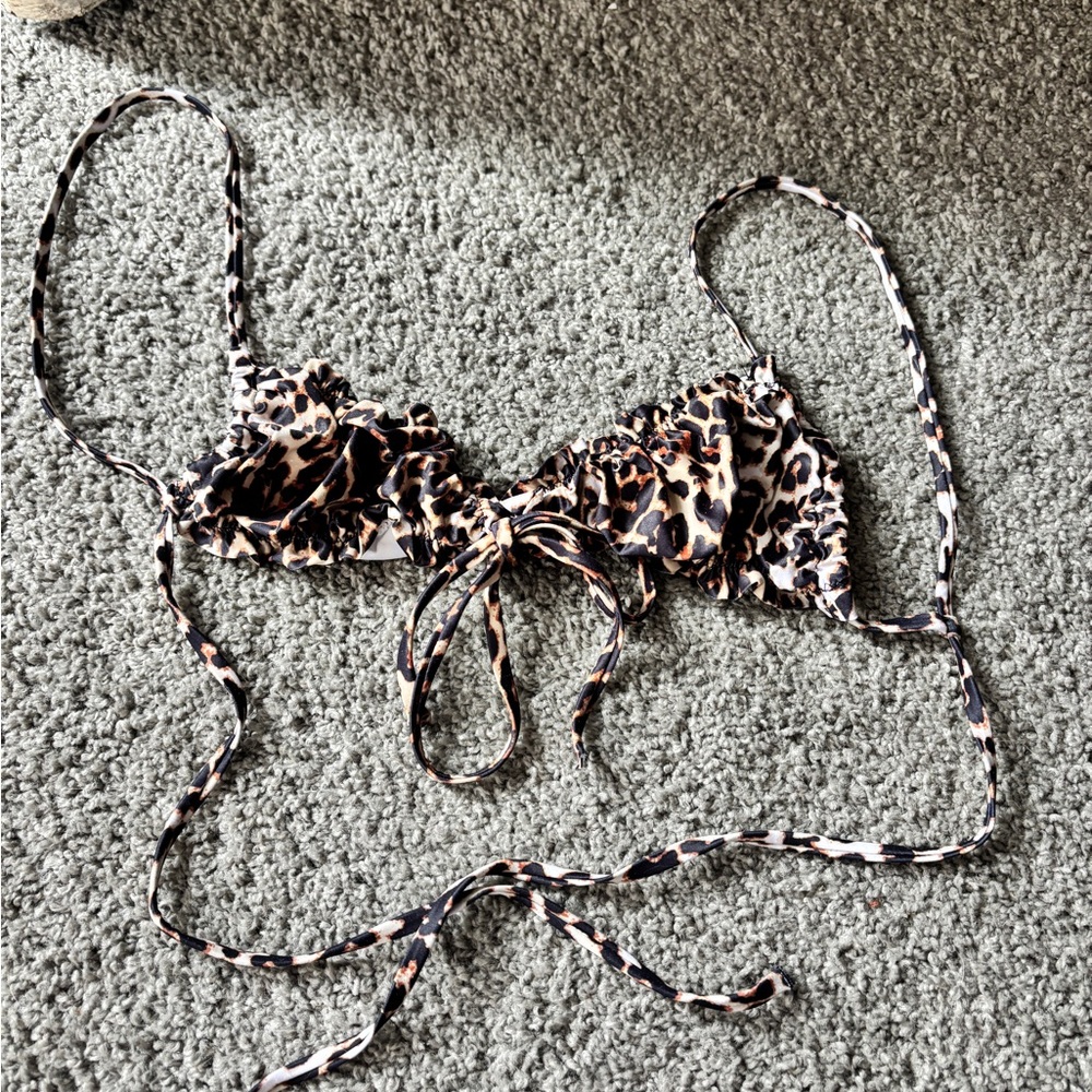 Leopard Print Bikini Top